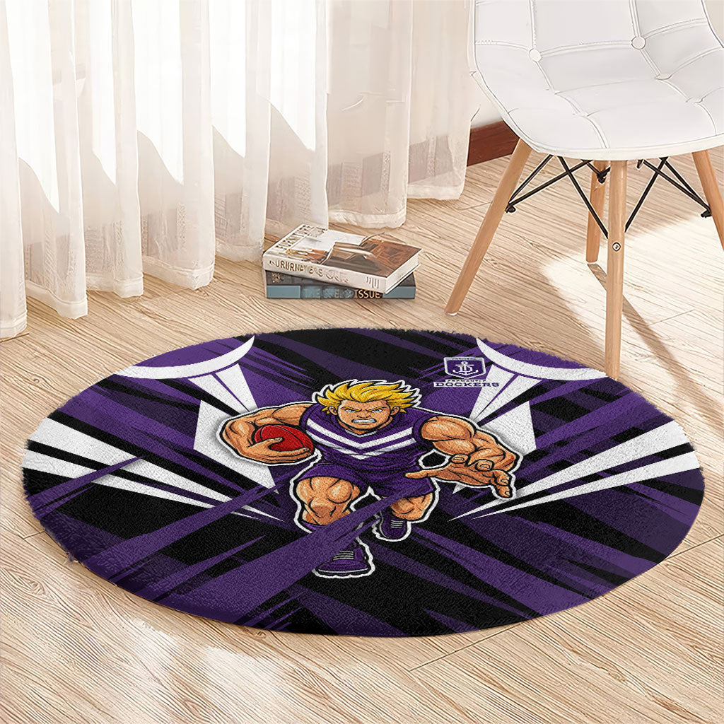 Fremantle Dockers Australian Football Round Carpet Athletic Hero Mascot - Bold Team Colors
