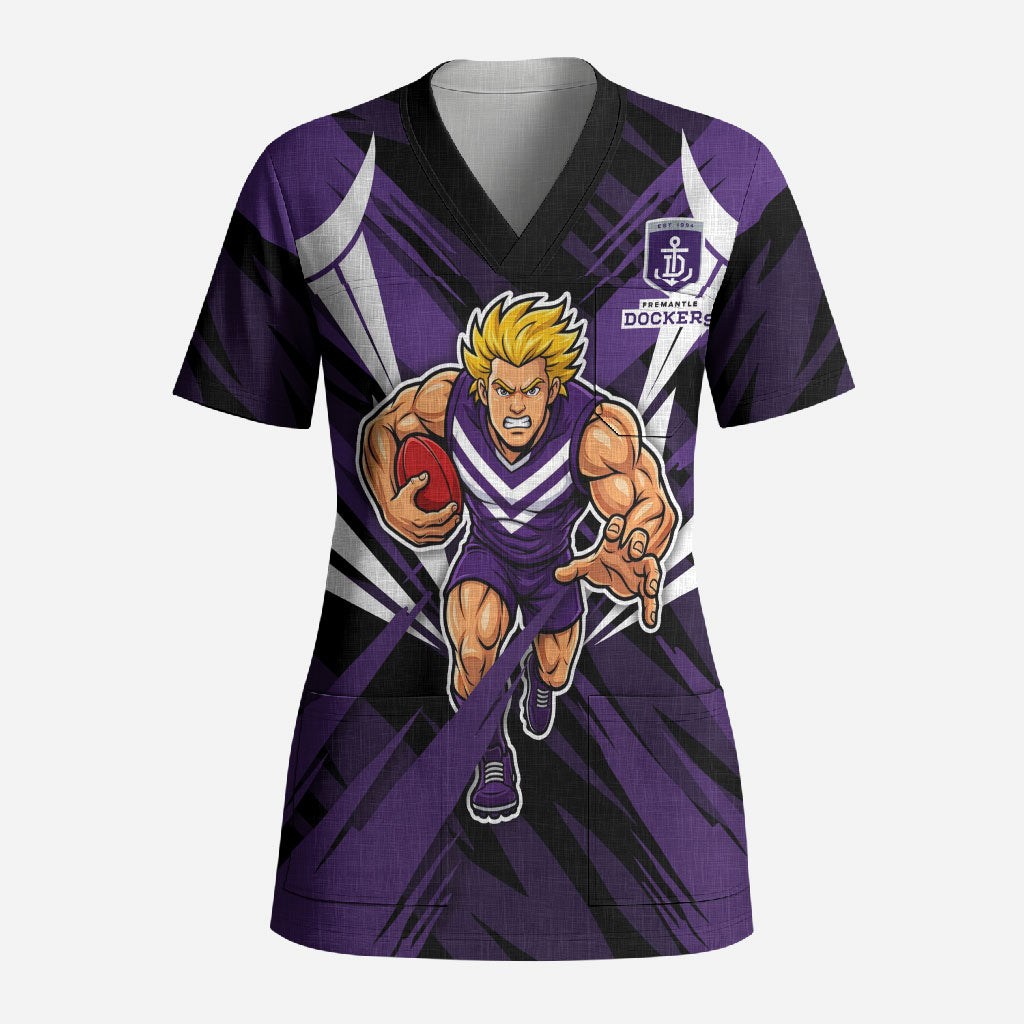 Fremantle Dockers Australian Football Scrub Top Athletic Hero Mascot - Bold Team Colors
