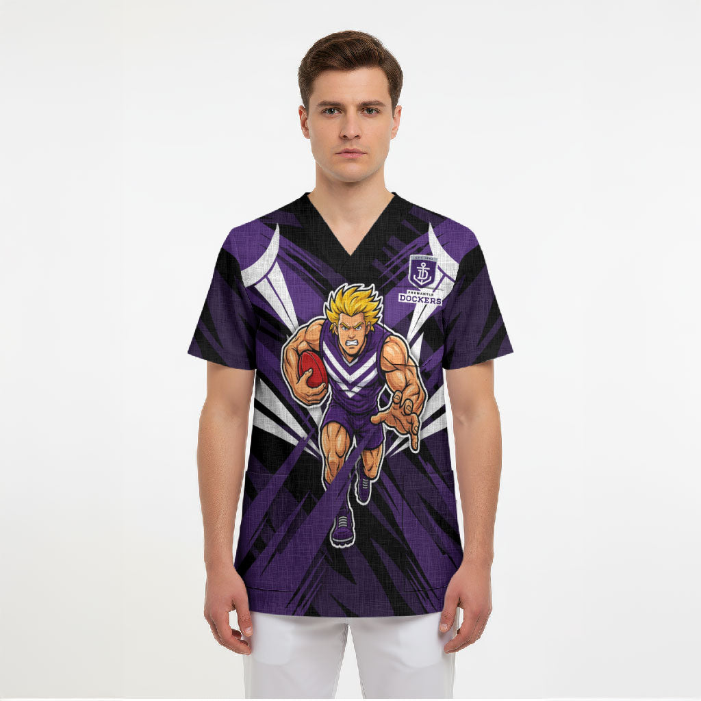 Fremantle Dockers Australian Football Scrub Top Athletic Hero Mascot - Bold Team Colors