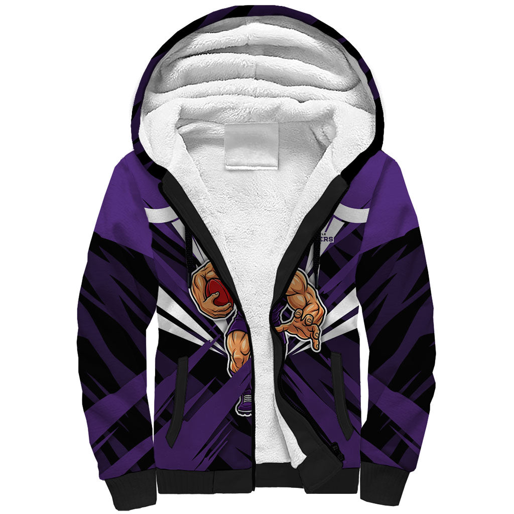 Fremantle Dockers Australian Football Sherpa Hoodie Athletic Hero Mascot - Bold Team Colors
