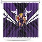 Fremantle Dockers Australian Football Shower Curtain Athletic Hero Mascot - Bold Team Colors