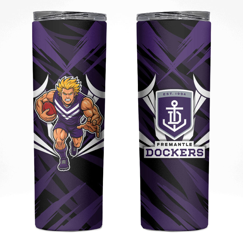 Fremantle Dockers Australian Football Skinny Tumbler Athletic Hero Mascot - Bold Team Colors