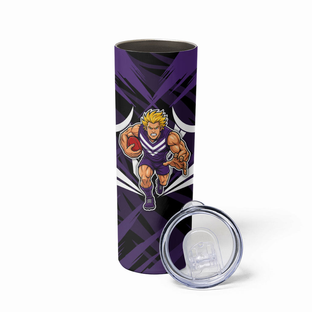 Fremantle Dockers Australian Football Skinny Tumbler Athletic Hero Mascot - Bold Team Colors