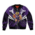 Fremantle Dockers Australian Football Sleeve Zip Bomber Jacket Athletic Hero Mascot - Bold Team Colors