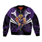 Fremantle Dockers Australian Football Sleeve Zip Bomber Jacket Athletic Hero Mascot - Bold Team Colors