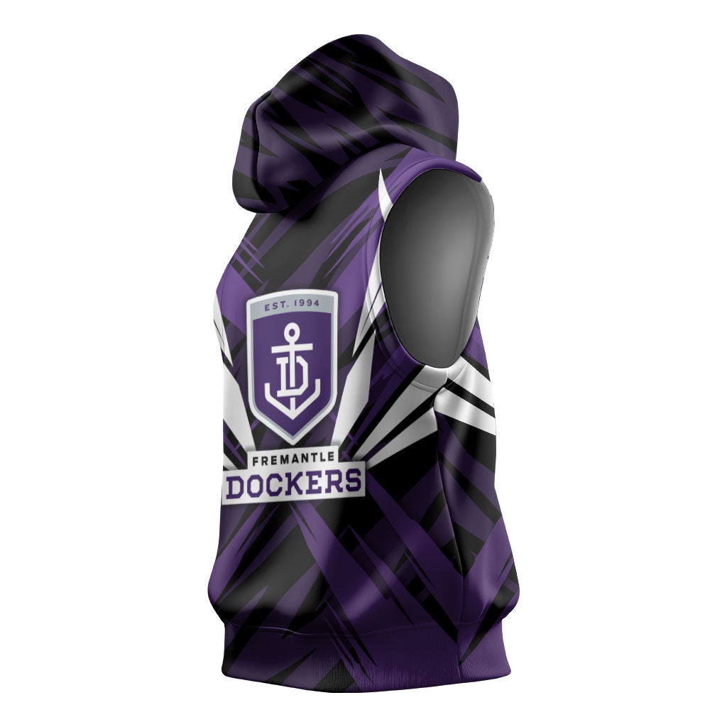 Fremantle Dockers Australian Football Sleeveless Hoodie Athletic Hero Mascot - Bold Team Colors