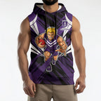 Fremantle Dockers Australian Football Sleeveless Hoodie Athletic Hero Mascot - Bold Team Colors
