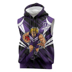 Fremantle Dockers Australian Football Sleeveless Zip Hoodie Athletic Hero Mascot - Bold Team Colors