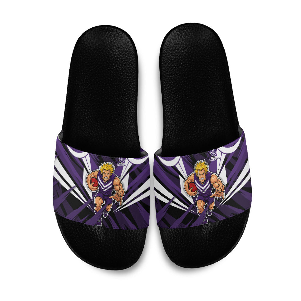 Fremantle Dockers Australian Football Slide Sandals Athletic Hero Mascot - Bold Team Colors