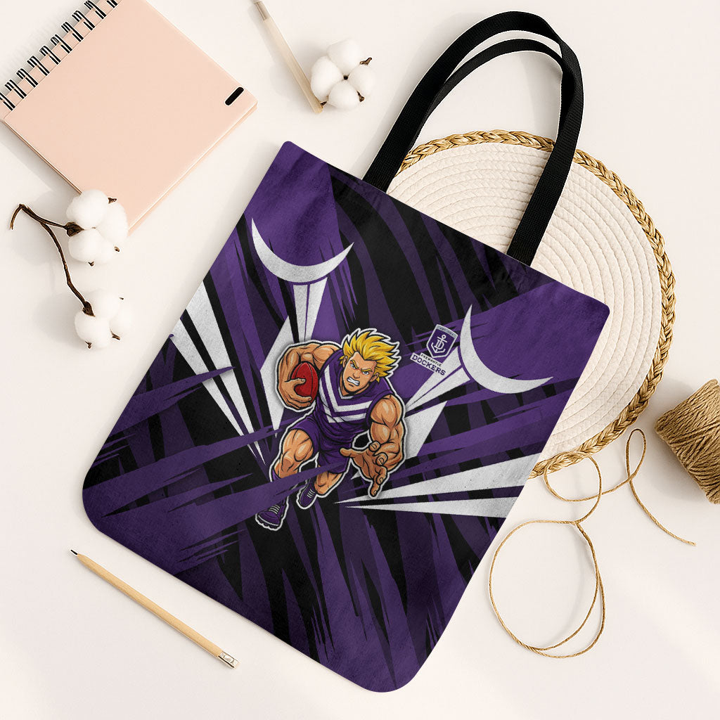 Fremantle Dockers Australian Football Tote Bag Athletic Hero Mascot - Bold Team Colors