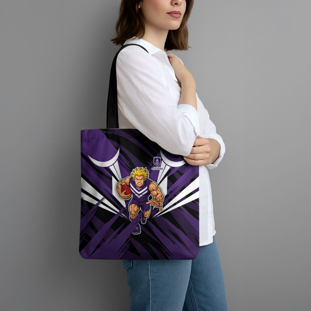 Fremantle Dockers Australian Football Tote Bag Athletic Hero Mascot - Bold Team Colors