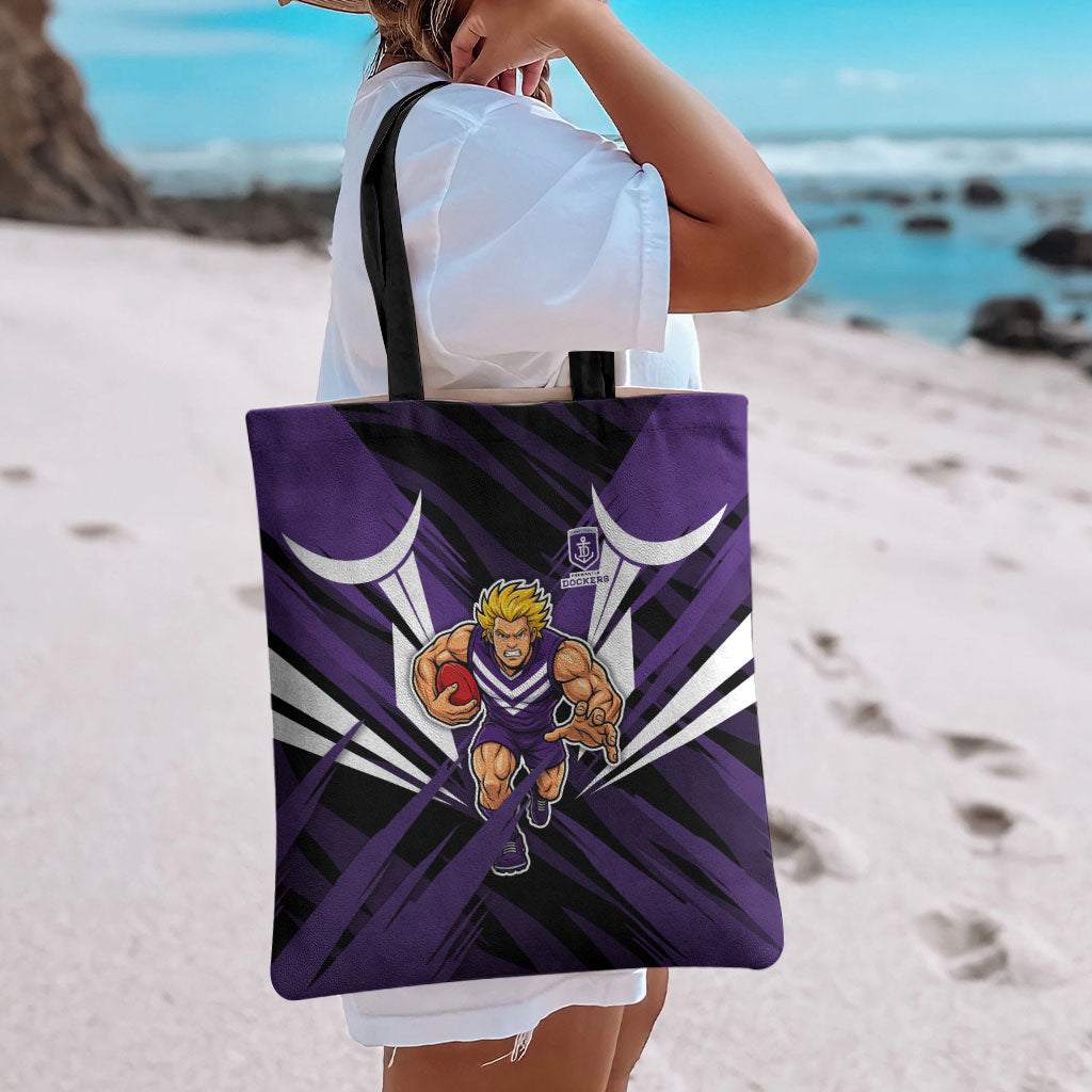 Fremantle Dockers Australian Football Tote Bag Athletic Hero Mascot - Bold Team Colors