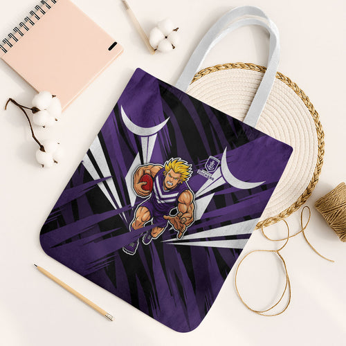 Fremantle Dockers Australian Football Tote Bag Athletic Hero Mascot - Bold Team Colors