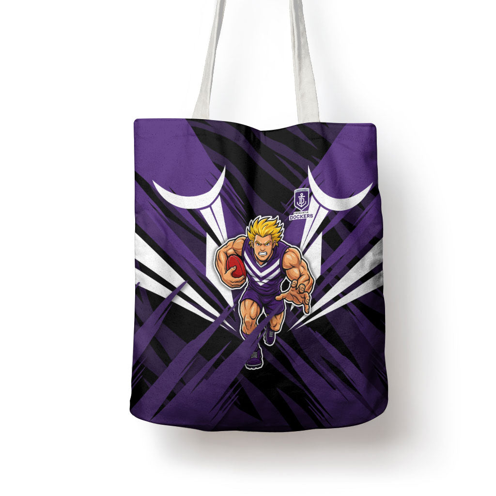 Fremantle Dockers Australian Football Tote Bag Athletic Hero Mascot - Bold Team Colors