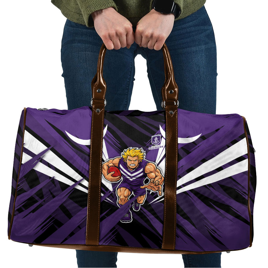 Fremantle Dockers Australian Football Travel Bag Athletic Hero Mascot - Bold Team Colors