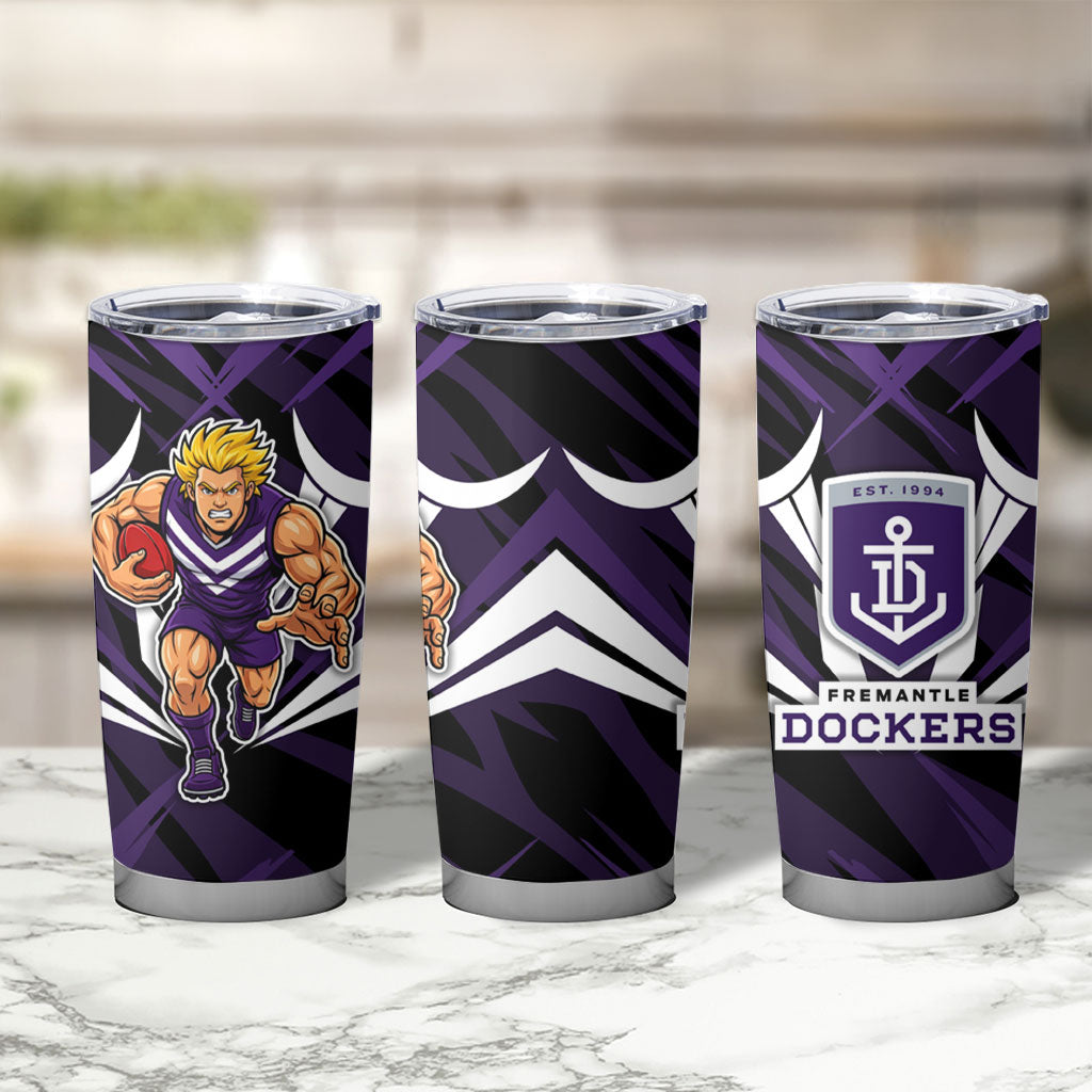 Fremantle Dockers Australian Football Tumbler Cup Athletic Hero Mascot - Bold Team Colors