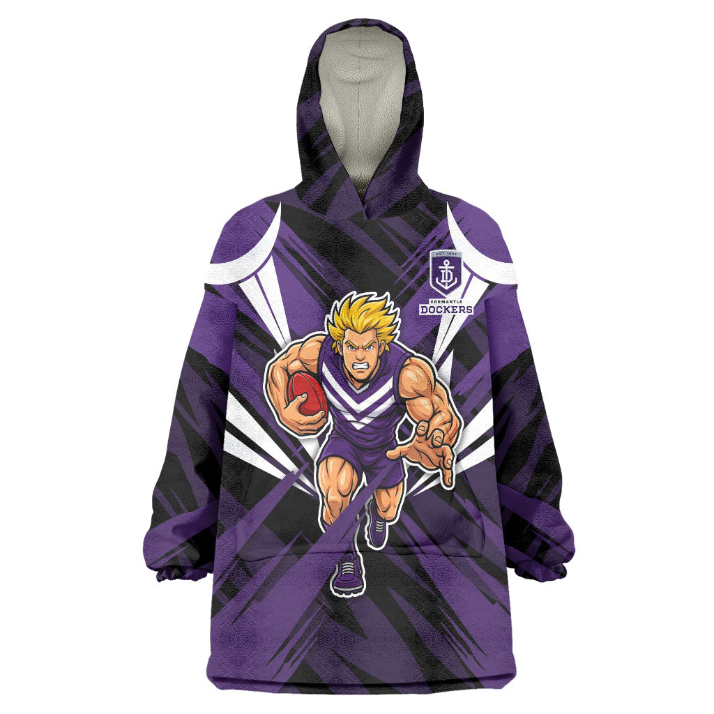Fremantle Dockers Australian Football Wearable Blanket Hoodie Athletic Hero Mascot - Bold Team Colors