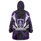 Fremantle Dockers Australian Football Wearable Blanket Hoodie Athletic Hero Mascot - Bold Team Colors