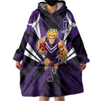 Fremantle Dockers Australian Football Wearable Blanket Hoodie Athletic Hero Mascot - Bold Team Colors