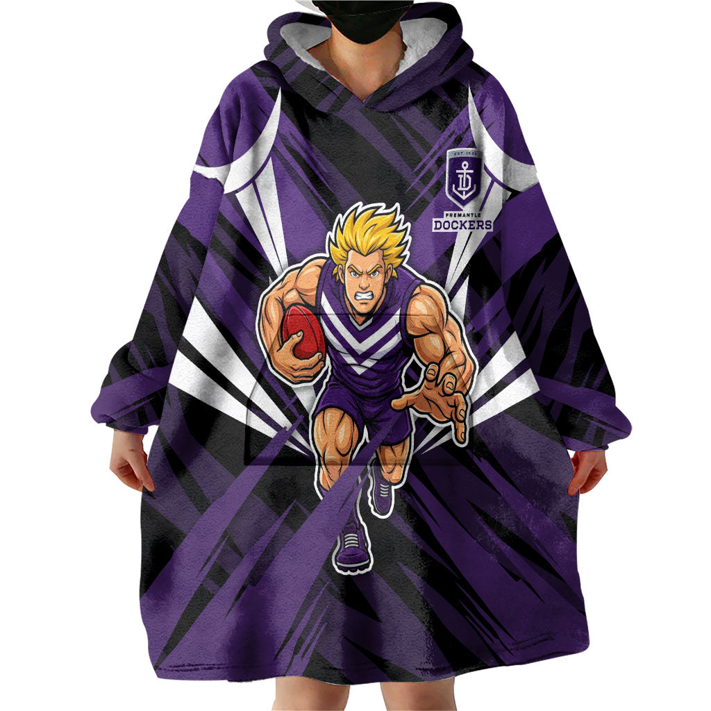 Fremantle Dockers Australian Football Wearable Blanket Hoodie Athletic Hero Mascot - Bold Team Colors