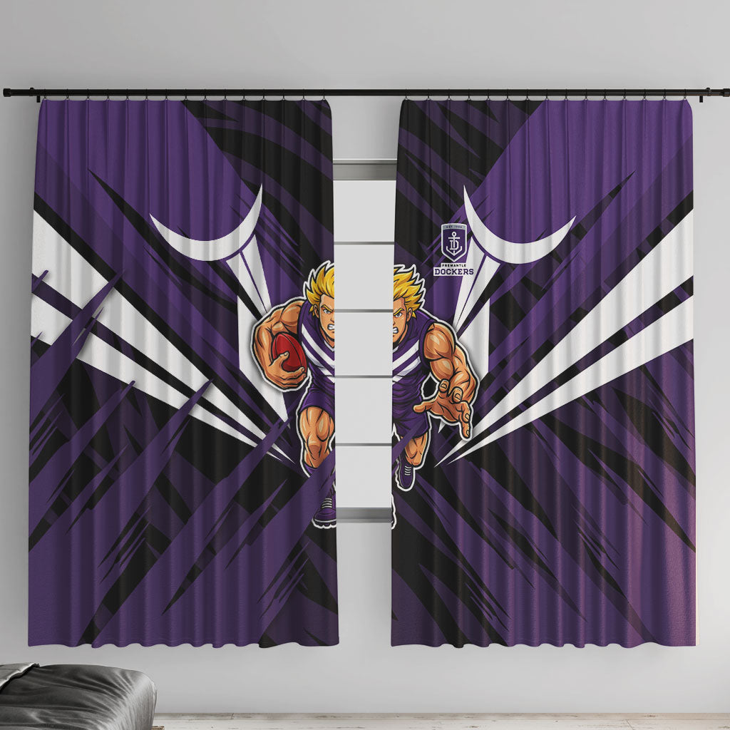 Fremantle Dockers Australian Football Window Curtain Athletic Hero Mascot - Bold Team Colors