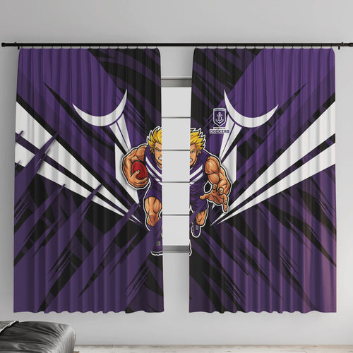 Fremantle Dockers Australian Football Window Curtain Athletic Hero Mascot - Bold Team Colors