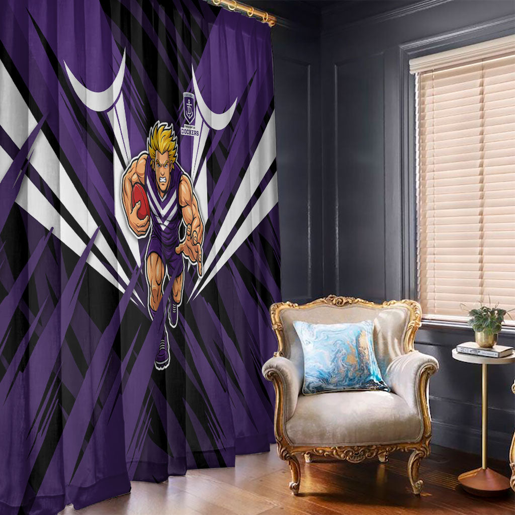 Fremantle Dockers Australian Football Window Curtain Athletic Hero Mascot - Bold Team Colors