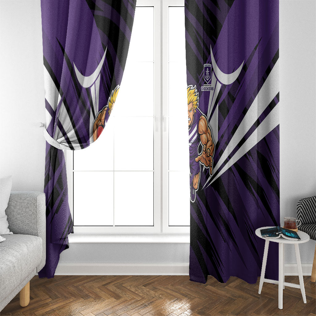 Fremantle Dockers Australian Football Window Curtain Athletic Hero Mascot - Bold Team Colors