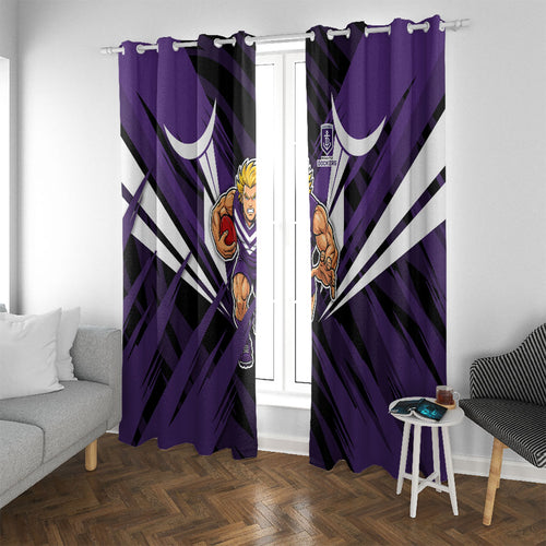 Fremantle Dockers Australian Football Window Curtain Athletic Hero Mascot - Bold Team Colors