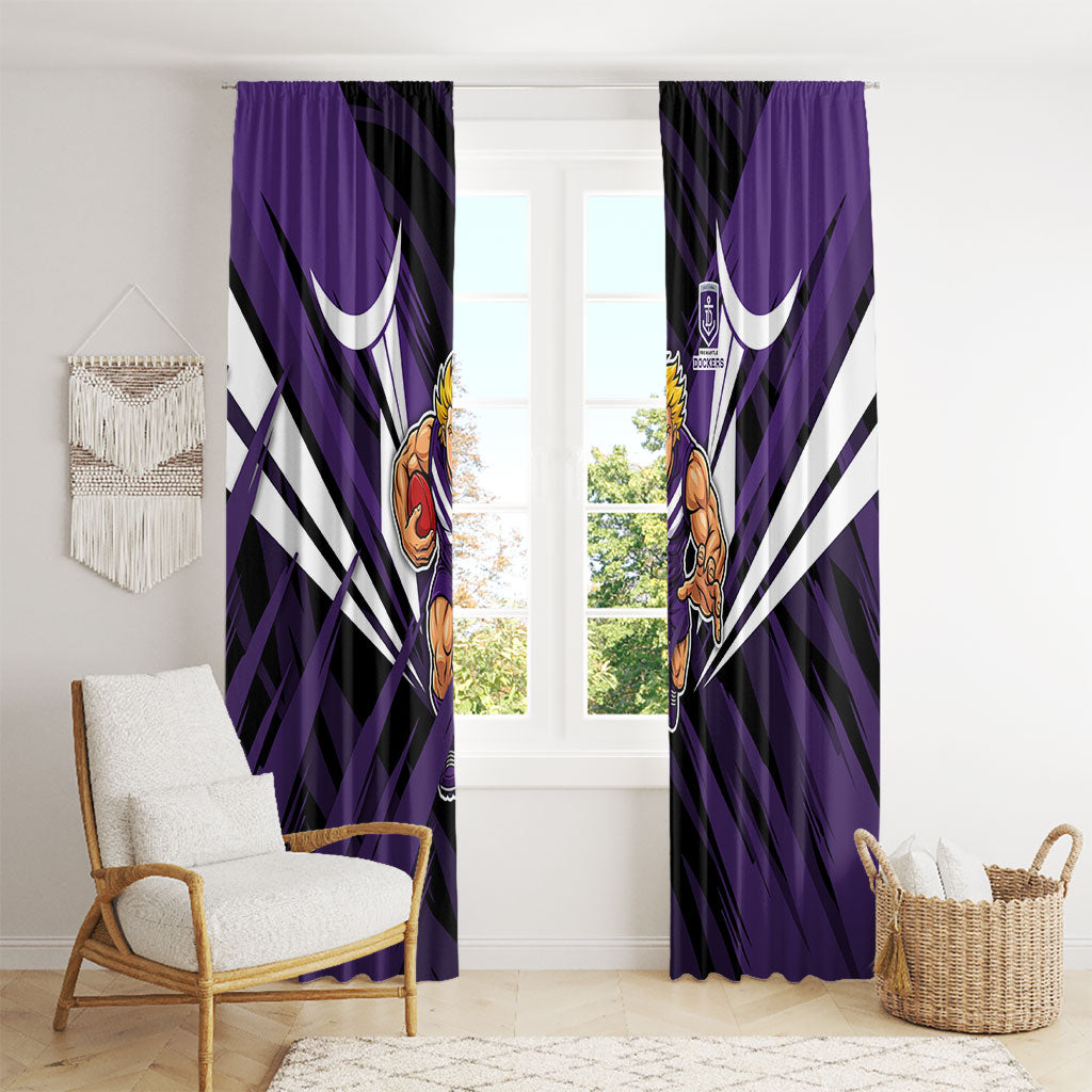 Fremantle Dockers Australian Football Window Curtain Athletic Hero Mascot - Bold Team Colors