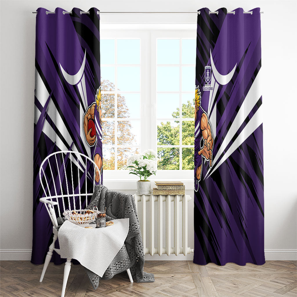 Fremantle Dockers Australian Football Window Curtain Athletic Hero Mascot - Bold Team Colors