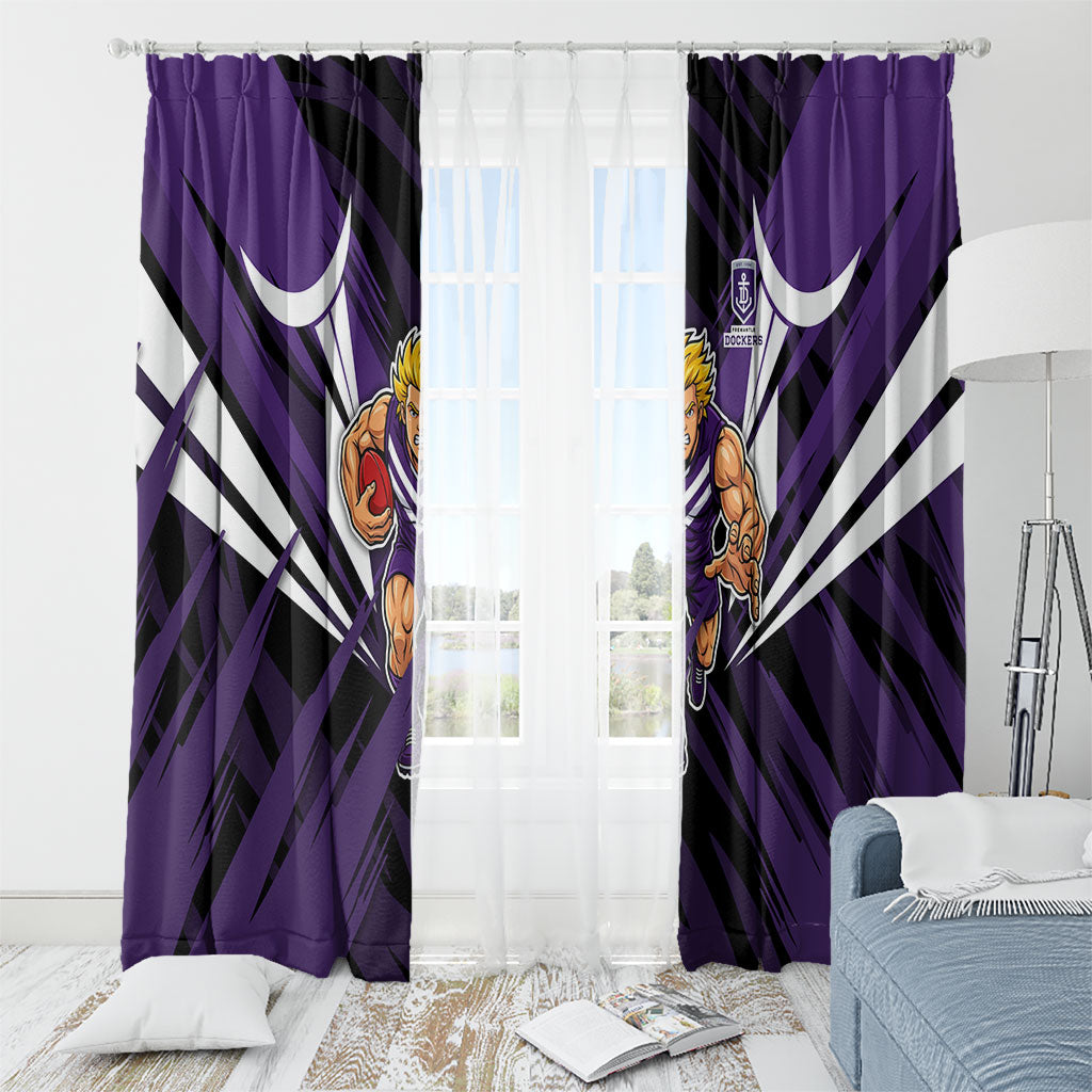 Fremantle Dockers Australian Football Window Curtain Athletic Hero Mascot - Bold Team Colors