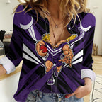 Fremantle Dockers Australian Football Women Casual Shirt Athletic Hero Mascot - Bold Team Colors