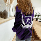Fremantle Dockers Australian Football Women Casual Shirt Athletic Hero Mascot - Bold Team Colors