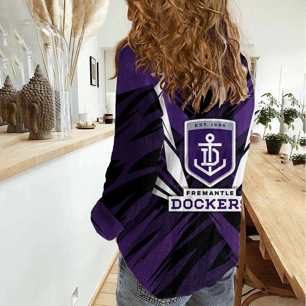 Fremantle Dockers Australian Football Women Casual Shirt Athletic Hero Mascot - Bold Team Colors