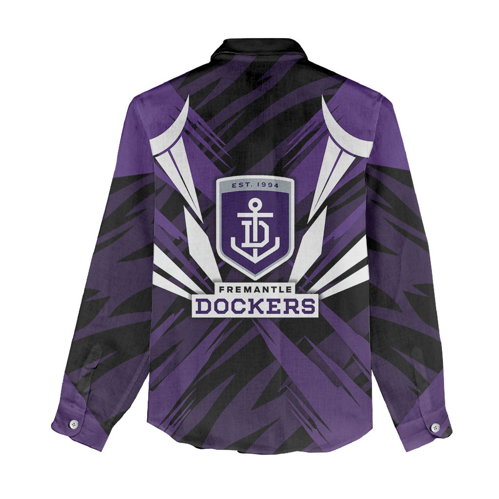 Fremantle Dockers Australian Football Women Casual Shirt Athletic Hero Mascot - Bold Team Colors
