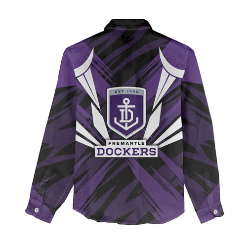 Fremantle Dockers Australian Football Women Casual Shirt Athletic Hero Mascot - Bold Team Colors