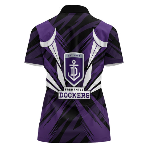 Fremantle Dockers Australian Football Women Polo Shirt Athletic Hero Mascot - Bold Team Colors