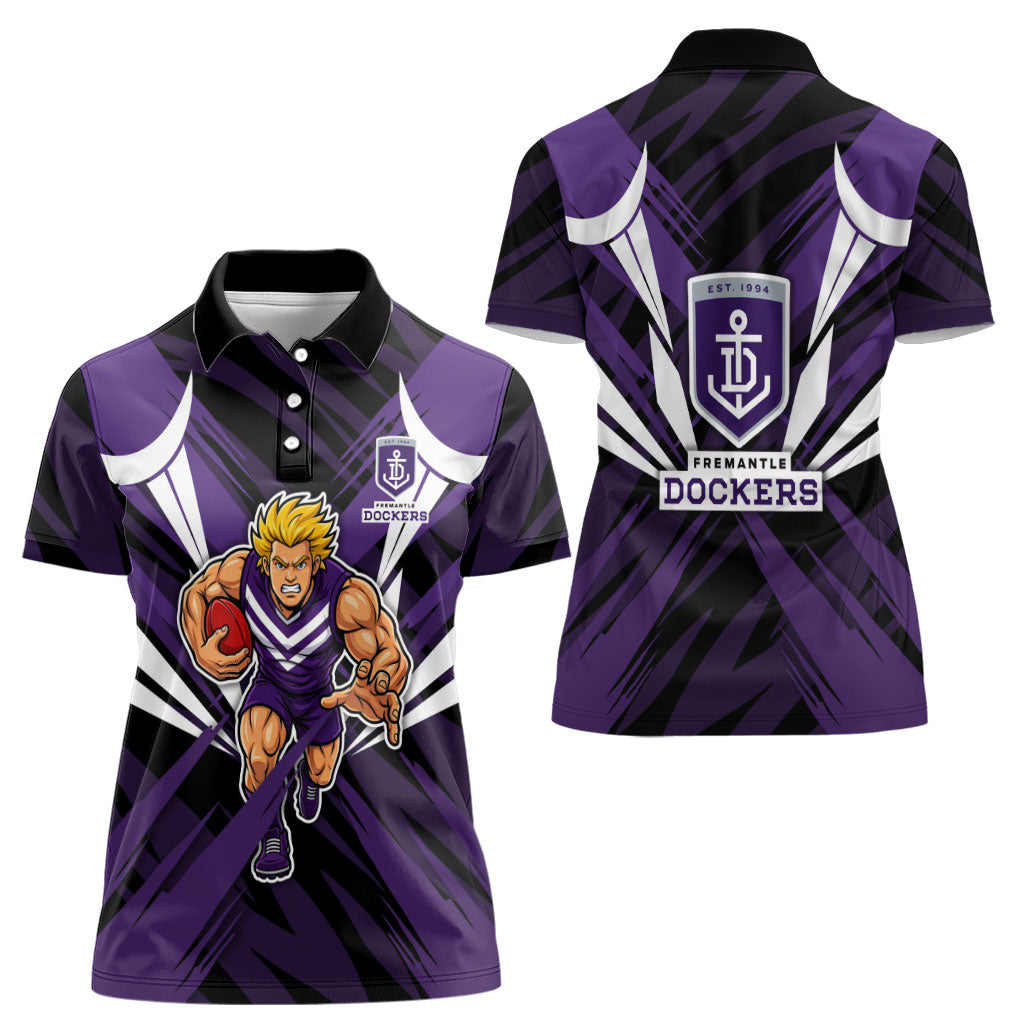 Fremantle Dockers Australian Football Women Polo Shirt Athletic Hero Mascot - Bold Team Colors