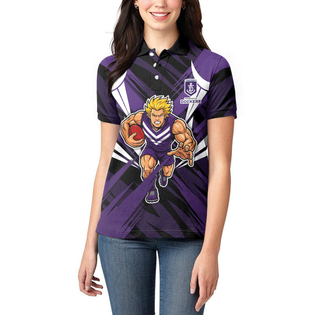 Fremantle Dockers Australian Football Women Polo Shirt Athletic Hero Mascot - Bold Team Colors