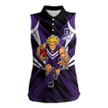 Fremantle Dockers Australian Football Women Sleeveless Polo Shirt Athletic Hero Mascot - Bold Team Colors