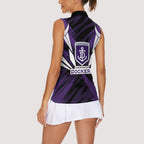 Fremantle Dockers Australian Football Women Sleeveless Polo Shirt Athletic Hero Mascot - Bold Team Colors