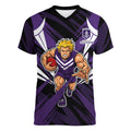 Fremantle Dockers Australian Football Women V-Neck T-Shirt Athletic Hero Mascot - Bold Team Colors