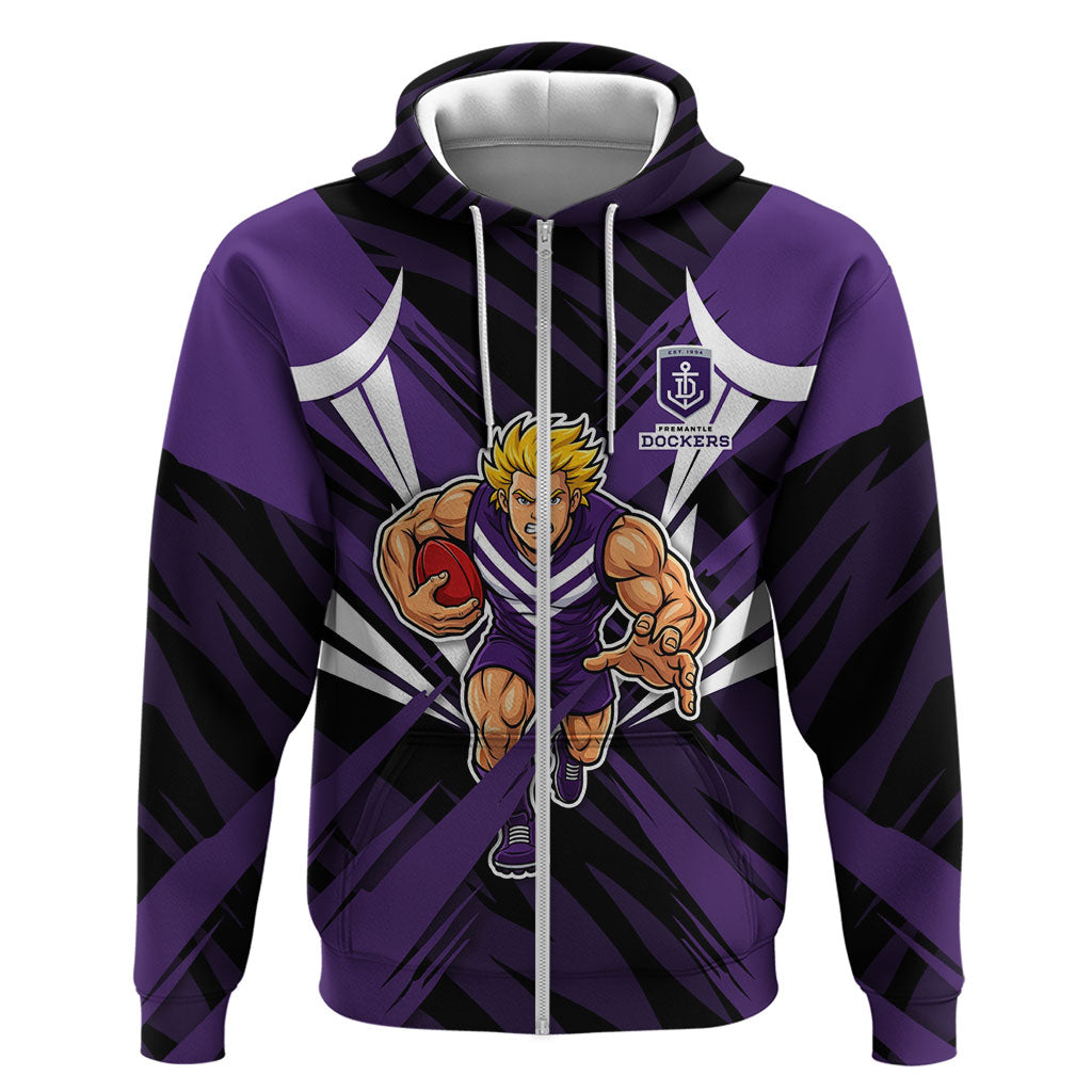 Fremantle Dockers Australian Football Zip Hoodie Athletic Hero Mascot - Bold Team Colors