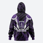 Fremantle Dockers Australian Football Zip Hoodie Athletic Hero Mascot - Bold Team Colors