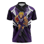 Fremantle Dockers Australian Football Zipper Polo Shirt Athletic Hero Mascot - Bold Team Colors