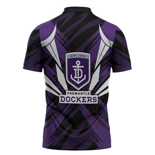 Fremantle Dockers Australian Football Zipper Polo Shirt Athletic Hero Mascot - Bold Team Colors