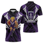 Fremantle Dockers Australian Football Zipper Polo Shirt Athletic Hero Mascot - Bold Team Colors