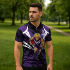 Fremantle Dockers Australian Football Zipper Polo Shirt Athletic Hero Mascot - Bold Team Colors