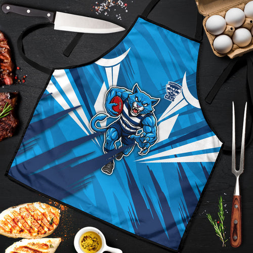Geelong Cats Australian Football Apron Fierce Wildcat Mascot - Bold Team Colors